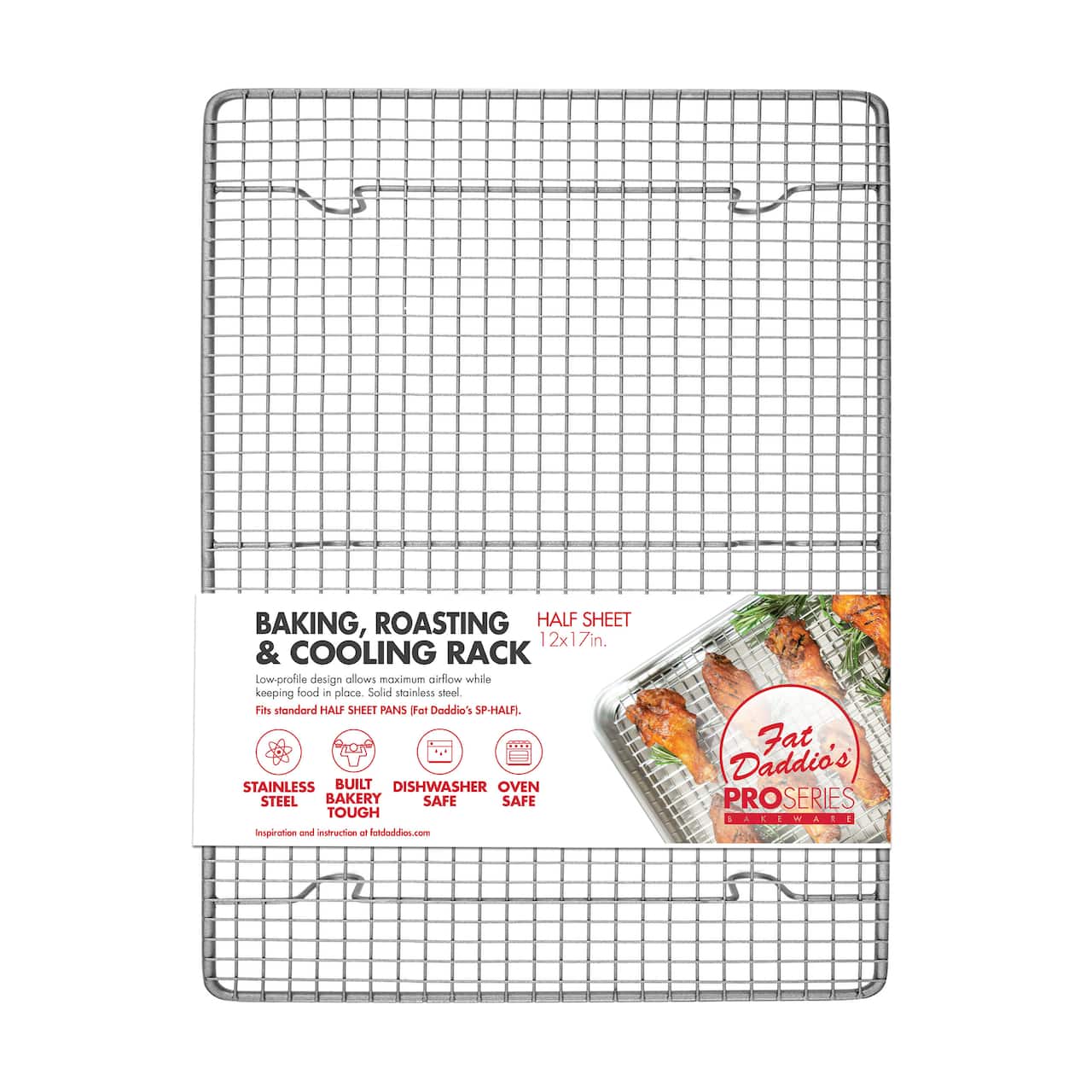 Fat Daddio's® ProSeries Bakeware Half Sheet Baking, Roasting & Cooling Rack
